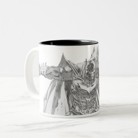 Batman mit Kap Zeichnend Zweifarbige Tasse (Vorderseite Links)