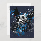 Batman mit Knüpfarbeit Collage Postkarte (Vorne/Hinten)