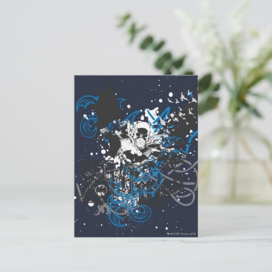 Batman mit Knüpfarbeit Collage Postkarte (Stehend Vorderseite)