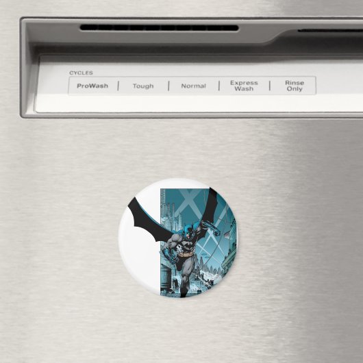 Batman mit Stadthintergrund Magnet (In Situ (Geschirrspüler))