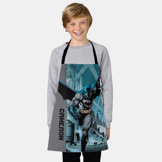 Batman mit Stadthintergrund Schürze (Getragen)