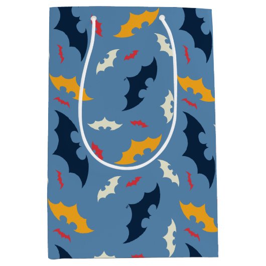 Batman | Muster für rote, blaue und gelbe Bat-Logo Mittlere Geschenktüte (Vorderseite)