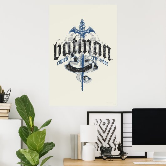 Batman | Name mit Sword-Logo Poster (Heimbüro)