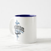 Batman | Name mit Sword-Logo Zweifarbige Tasse (Vorderseite Links)
