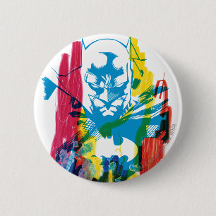 Batman Neon Marker Collage Button