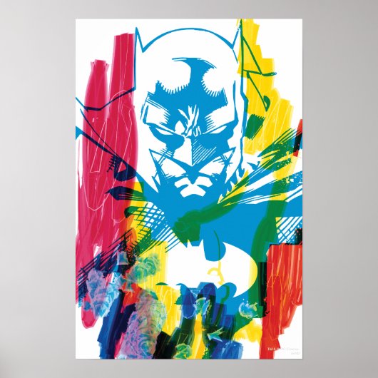 Batman Neon Marker Collage Poster (Vorne)