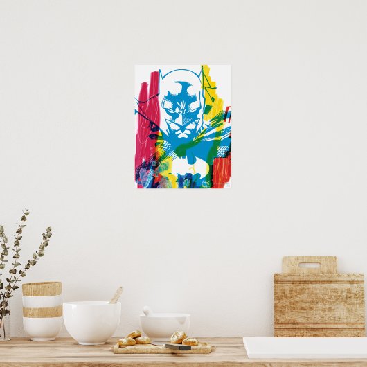 Batman Neon Marker Collage Poster (Küche)