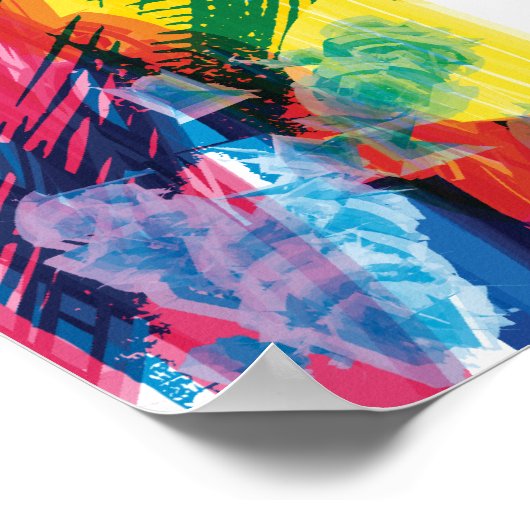 Batman Neon Marker Collage Poster (Ecke)