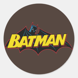 Batman   Old School Logo Runder Aufkleber