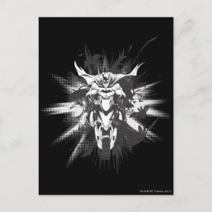 Batman on bike with bats postkarte