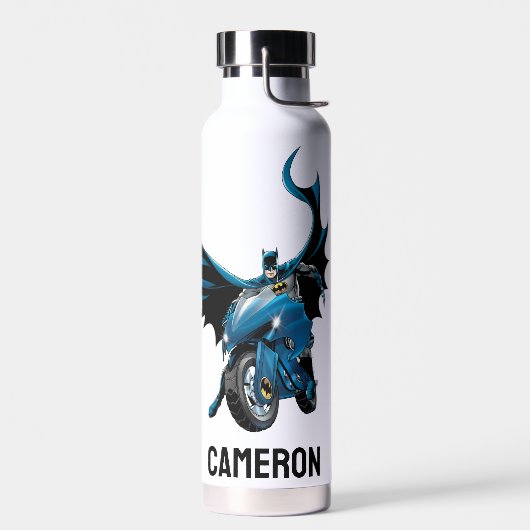 Batman on Cycle | Name hinzufügen Trinkflasche (Links)