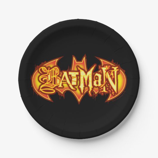 Batman | Orange Saisonale Logo Pappteller (Vorderseite)