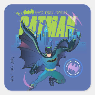 Batman "Own Your Power" City Graphic Quadratischer Aufkleber