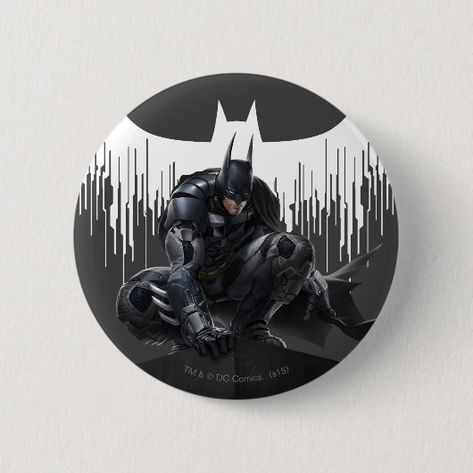 Batman Perched auf einer Säule Button (Vorderseite)