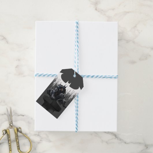 Batman Perched auf einer Säule Geschenkanhänger (Mit Garn)