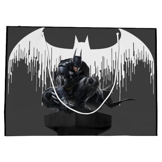 Batman Perched auf einer Säule Große Geschenktüte (Rückseite)