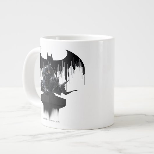 Batman Perched auf einer Säule Jumbo-Tasse (Vorderseite Links)