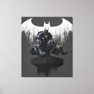 Batman Perched auf einer Säule Leinwanddruck