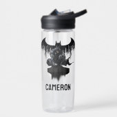 Batman Perched auf einer Säule | Name hinzufügen Trinkflasche (Links)