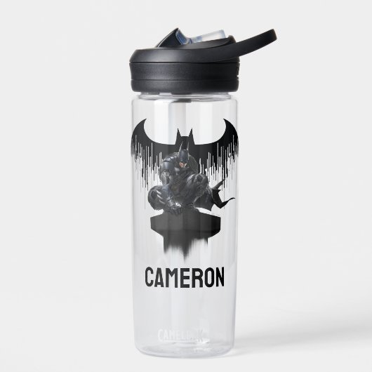 Batman Perched auf einer Säule | Name hinzufügen Trinkflasche (Links)