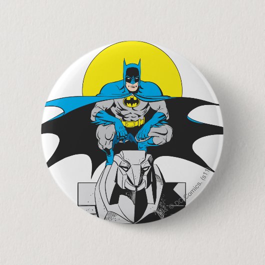 Batman Perches auf Stone Lion Button (Vorderseite)