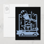 Batman - Picto Blue Postkarte (Vorne/Hinten)