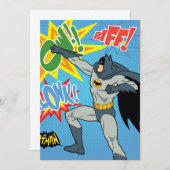 Batman Punching Graphic Einladung (Vorne/Hinten)