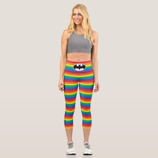 Batman Rainbow-Logo Capri Leggings (Vorderseite)
