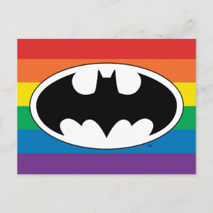Batman Rainbow-Logo Einladungspostkarte