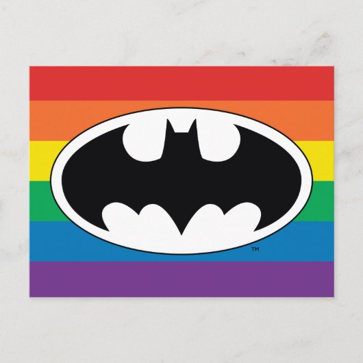 Batman Rainbow-Logo Einladungspostkarte (Vorderseite)