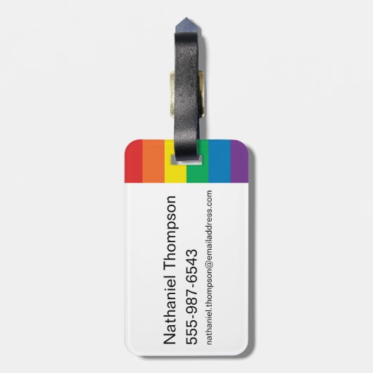 Batman Rainbow-Logo Gepäckanhänger (Rückseite vertikal)