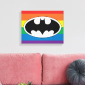 Batman Rainbow-Logo Leinwanddruck (Insitu (Wohnzimmer))