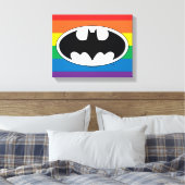 Batman Rainbow-Logo Leinwanddruck (Insitu (Schlafzimmer))