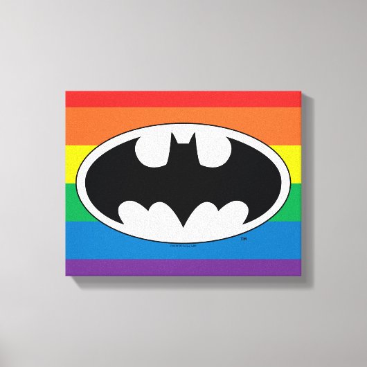 Batman Rainbow-Logo Leinwanddruck (Vorderseite)
