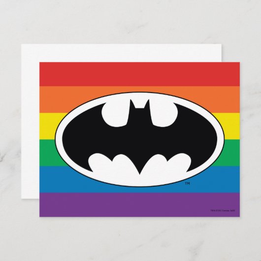 Batman Rainbow-Logo Mitteilungskarte (Vorne/Hinten)