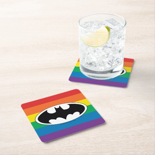 Batman Rainbow-Logo Rechteckiger Pappuntersetzer (Vor Ort)