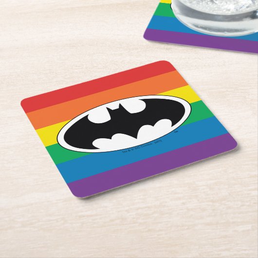 Batman Rainbow-Logo Rechteckiger Pappuntersetzer (angewinkelt)