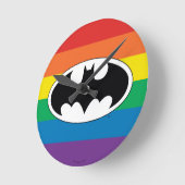 Batman Rainbow-Logo Runde Wanduhr (Winkel)