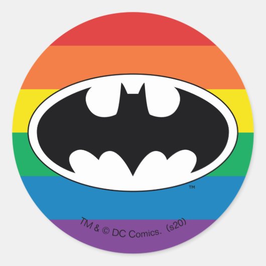 Batman Rainbow-Logo Runder Aufkleber (Vorderseite)