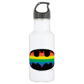 Batman-Regenbogen-Logo Edelstahlflasche (Vorderseite)