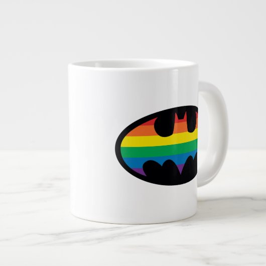 Batman-Regenbogen-Logo Jumbo-Tasse (Vorderseite Rechts)