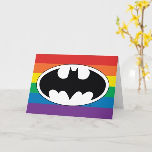 Batman-Regenbogen-Logo Karte (Gelbe Blume)