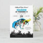 Batman & Robin - Gotham City Geburtstag Einladung (Stehend Vorderseite)