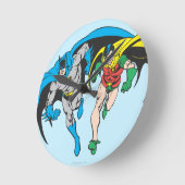 Batman & Robin Runde Wanduhr (Winkel)