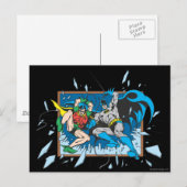 Batman & Robin zerbrechen Fenster Postkarte (Vorne/Hinten)