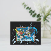 Batman & Robin zerbrechen Fenster Postkarte (Stehend Vorderseite)