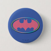 Batman | Rosa Polka-Dot-Logo Button (Vorderseite)