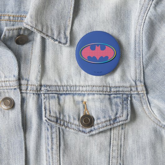 Batman | Rosa Polka-Dot-Logo Button (Beispiel)