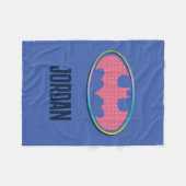 Batman | Rosa Polka-Dot-Logo Fleecedecke (Vorderseite (Horizontal))