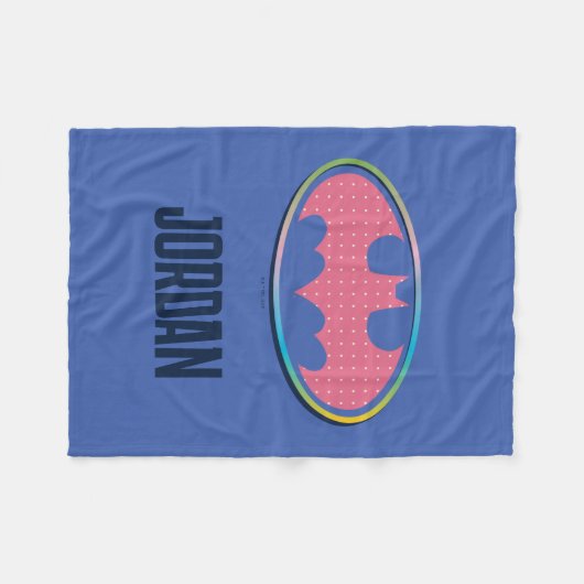Batman | Rosa Polka-Dot-Logo Fleecedecke (Vorderseite (Horizontal))